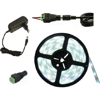 LED osvětlení Lighting LED pásek 3528 5M/300diod 24W voděodolný čistá bílá + zdroj (Voděodolný pásek 3528 5 metrů komplet)
