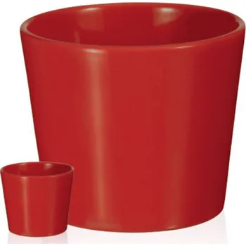 Obal na květináč Piskáček Praha Obal keramický červený, pr.15 cm