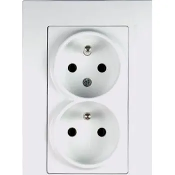 Elektrická zásuvka e2 elektro GmbH Dvojzásuvka bílá ČSN EQONE2