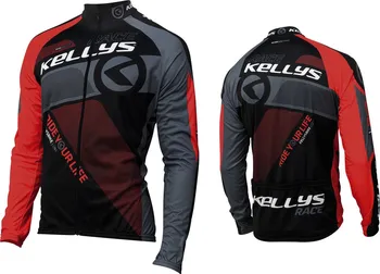 cyklistický dres Kellys Pro Race LS červený/černý