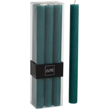 Svíčka Box 6 ks stolních tmavě zelených svíček - Ø 2*23 cm / 13 hod.