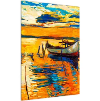 Obraz LuxusniObrazy.cz Obraz - Loďka při západu slunce