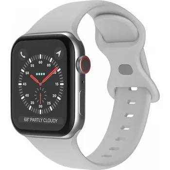 Řemínek na hodinky Silikonový řemínek s motýlkovou přezkou pro Apple Watch Ultra 49mm / 46mm / 45mm / 44mm / 42mm - šedý