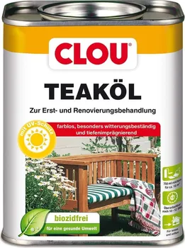 Olej na dřevo CLOU Teakový olej na zahradní nábytek 750 ml