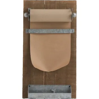 Nástěnná dřevěná Memo tabule s papírem - 39*15*71cm