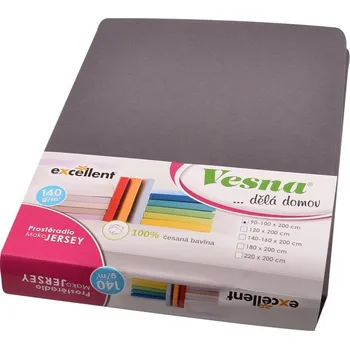 Prostěradlo Vesna Prostěradlo MAKO bavlna JERSEY antracit 120x200 cm