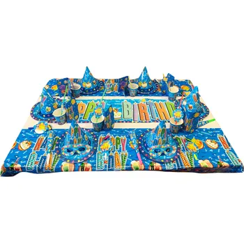 Party dekorace Párty set Happy birthday modrý