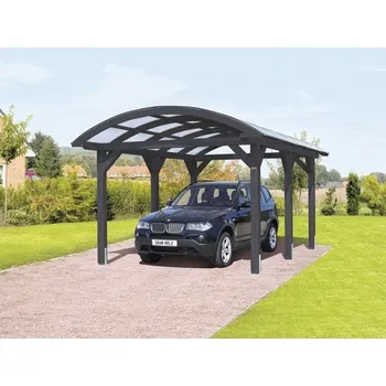 Přístřešek na auto Přístřešek na auto SKAN HOLZ obloukový 376 x 541 cm břidlicově šedý