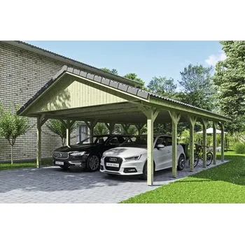 Přístřešek na auto Přístřešek na auto SKAN HOLZ Wallgau dvojitý 620 x 900 cm impregnovaný