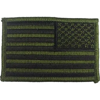 Nášivka Rothco US vlajka reverzní 7,5 x 5 cm zelená/černá