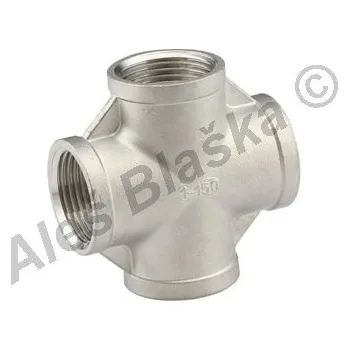 Fitinka Kříž nerezový NEREZ závitový rozbočka - vnitřní závity - rozbočení INOX - 3/8" TYP302