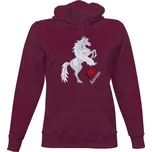 Dámská mikina s kapucí s potiskem Dámské tričko - I love horses - Bílý kůň dámské