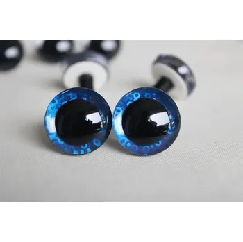 Bezpečnostní očka 3D lesklá modrá 14mm (Bezpečnostní očka 3D lesklá modrá 14mm)