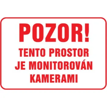 Kancelář Značka Pozor! Tento prostor je monitorován kamerami, hliník, 210×297mm