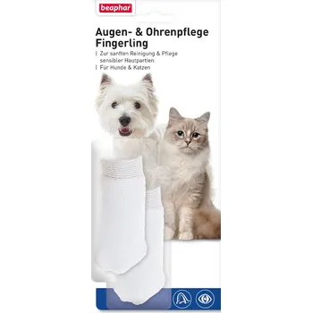 Kosmetika pro psa beaphar návlek na prst pro čištění očí a uší – 2 ks