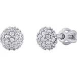 Náušnice z bílého zlata pecky Brune s Brilliance Zirconia