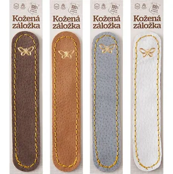 Doplněk ke knize Motýl - kožená záložka do knihy Barva kůže: Bílá (D31)