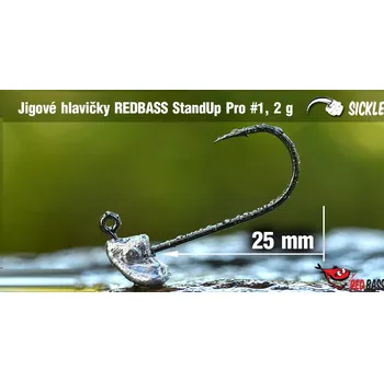 Rybářský háček Red Bass - Neváznoucí jigová hlavička StandUp Pro Sickle 2g / vel. 1