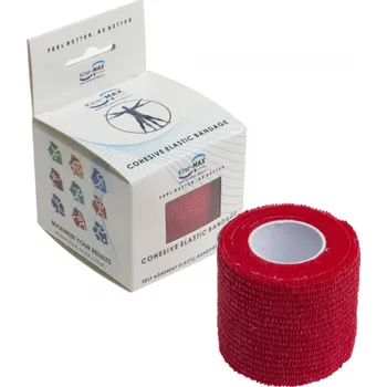 KINEMAX COHESIVE ELASTIC BANDAGE 5 cm červené