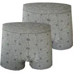 PeSaiL Pánské bavlněné boxerky - Krevetová (balení/2 kusy) Barva: Tmavá šedá, Velikost: L