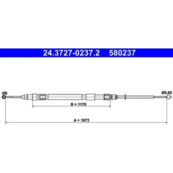 Brzdový systém Tažné lanko, parkovací brzda ATE 24.3727-0237.2