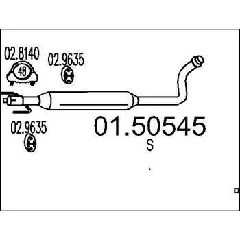 Auto-moto Střední tlumič výfuku MTS 01.50545