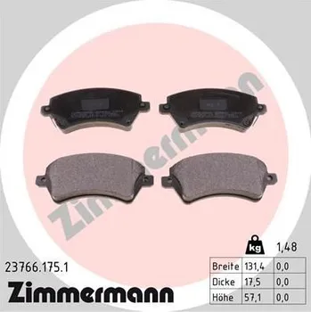 Brzdový systém Sada brzdových destiček, kotoučová brzda ZIMMERMANN 23766.175.1