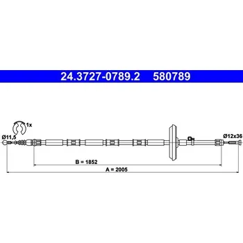 Brzdový systém Tažné lanko, parkovací brzda ATE 24.3727-0789.2