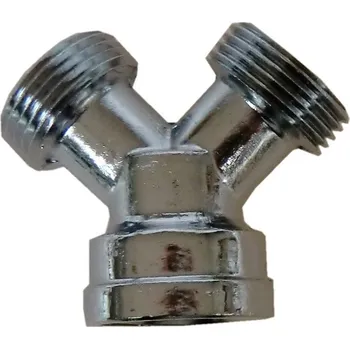 Fitinka Chromované mosazné rozbočení Y - odbočka MŠŠ - rozbočka MOSAZ-CHROM - 1/2"x1/2"x1/2" 080
