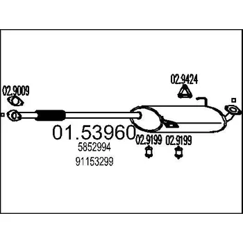 Auto-moto Střední tlumič výfuku MTS 01.53960