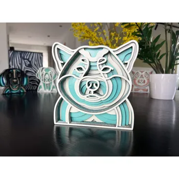 Vsepropejska Mandala Shiba-Inu dekorace na stůl Barva: Tyrkysová, Rozměr (cm): 17 x 17, Druh: Kartonová