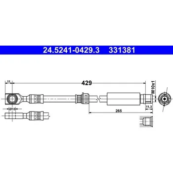 Brzdový systém Brzdová hadice ATE 24.5241-0429.3