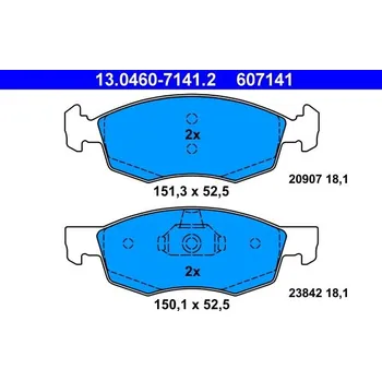 Brzdová destička Sada brzdových destiček, kotoučová brzda ATE 13.0460-7141.2