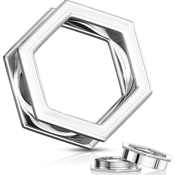 Piercing Šperky4U Ocelový tunel do ucha - šestihran - TN01025-08