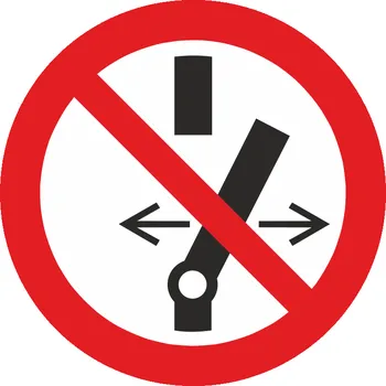 Značení Zákaz přepínání spínače ISO 7010 Samolepka PVC 100 x 100 mm