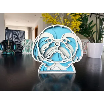 Vsepropejska Mandala Shih-tzu dekorace na stůl Barva: Modrá, Rozměr (cm): 17 x 18, Druh: Kartonová