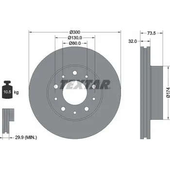 Brzdový kotouč Brzdový kotouč TEXTAR 92157303