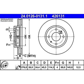 Brzdový kotouč Brzdový kotouč ATE 24.0126-0131.1