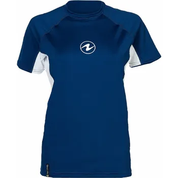 Rashguard Dámské lycrové triko Aqua Lung LOOSE FIT modrá/bílá krátký rukáv - 2XL