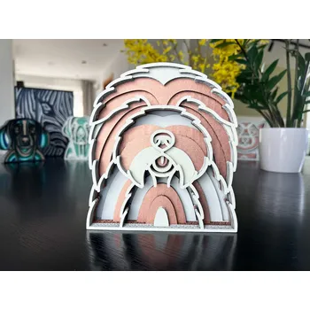 Vsepropejska Mandala Bobtail dekorace na stůl Barva: Měděná, Rozměr (cm): 17 x 15,5, Druh: Kartonová