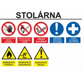 Označení vstupu - STOLÁRNA UV tisk plast 3mm 400 x 300 mm