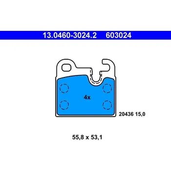 Brzdový systém Sada brzdových destiček, kotoučová brzda ATE 13.0460-3024.2