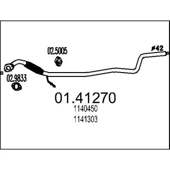 Auto-moto Výfuková trubka MTS 01.41270