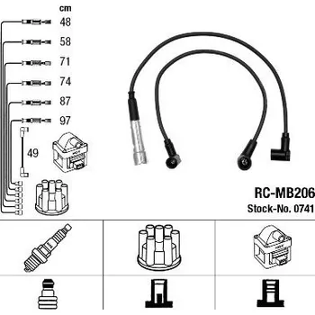 Zapalovací kabel Sada kabelů pro zapalování NGK 0741