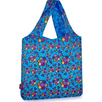 BAGMASTER Stylová nákupní taška se zipem Britto 22 E - Květiny