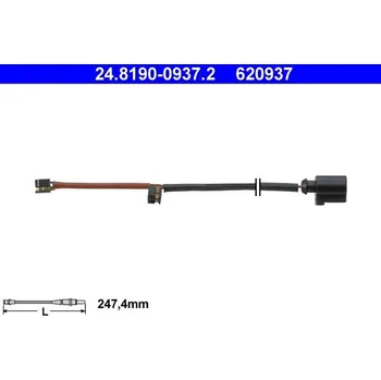 Brzdový systém Výstražný kontakt, opotřebení obložení ATE 24.8190-0937.2