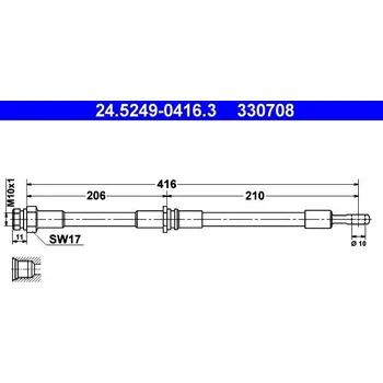 Brzdový systém Brzdová hadice ATE 24.5249-0416.3