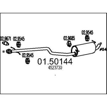 Auto-moto Střední tlumič výfuku MTS 01.50144