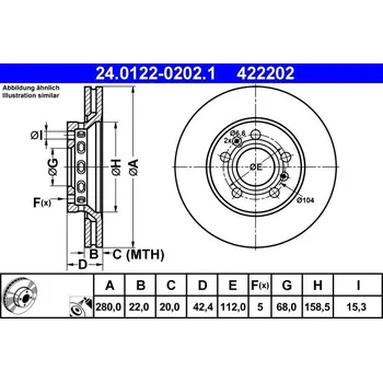 Brzdový kotouč Brzdový kotouč ATE 24.0122-0202.1