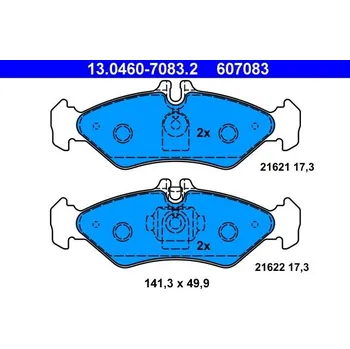 Brzdová destička Sada brzdových destiček, kotoučová brzda ATE 13.0460-7083.2